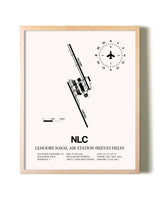 Lemoore Naval Air Station (Reeves Field) framed wall art in white frame