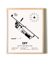 Offutt Air Force Base framed wall art in white frame
