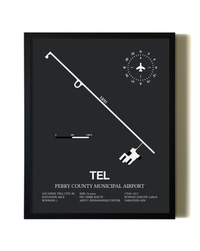 Unframed Perry County Municipal Airport map print poster