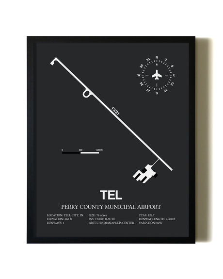 Unframed Perry County Municipal Airport map print poster