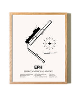 Ephrata Municipal Airport framed print in natural wood frame
