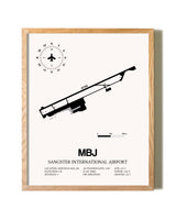 Sangster International Airport framed print in natural wood frame