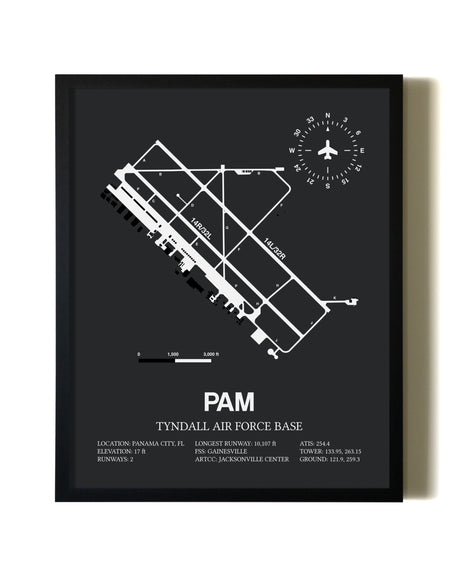 Unframed Tyndall Air Force Base map print poster