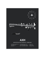 Gray Framed Houston Southwest Airport layout wall art poster