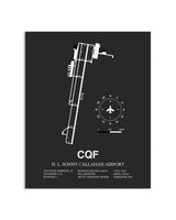 Gray Framed H. L. Sonny Callahan Airport layout wall art poster