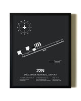 Unframed Jake Arner Memorial Airport map print poster