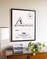 Frankfort Clinton County Regional Airport aviation wall décor in black wood frame