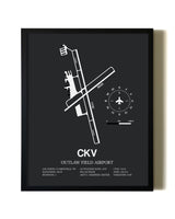 Unframed Outlaw Field Airport map print poster