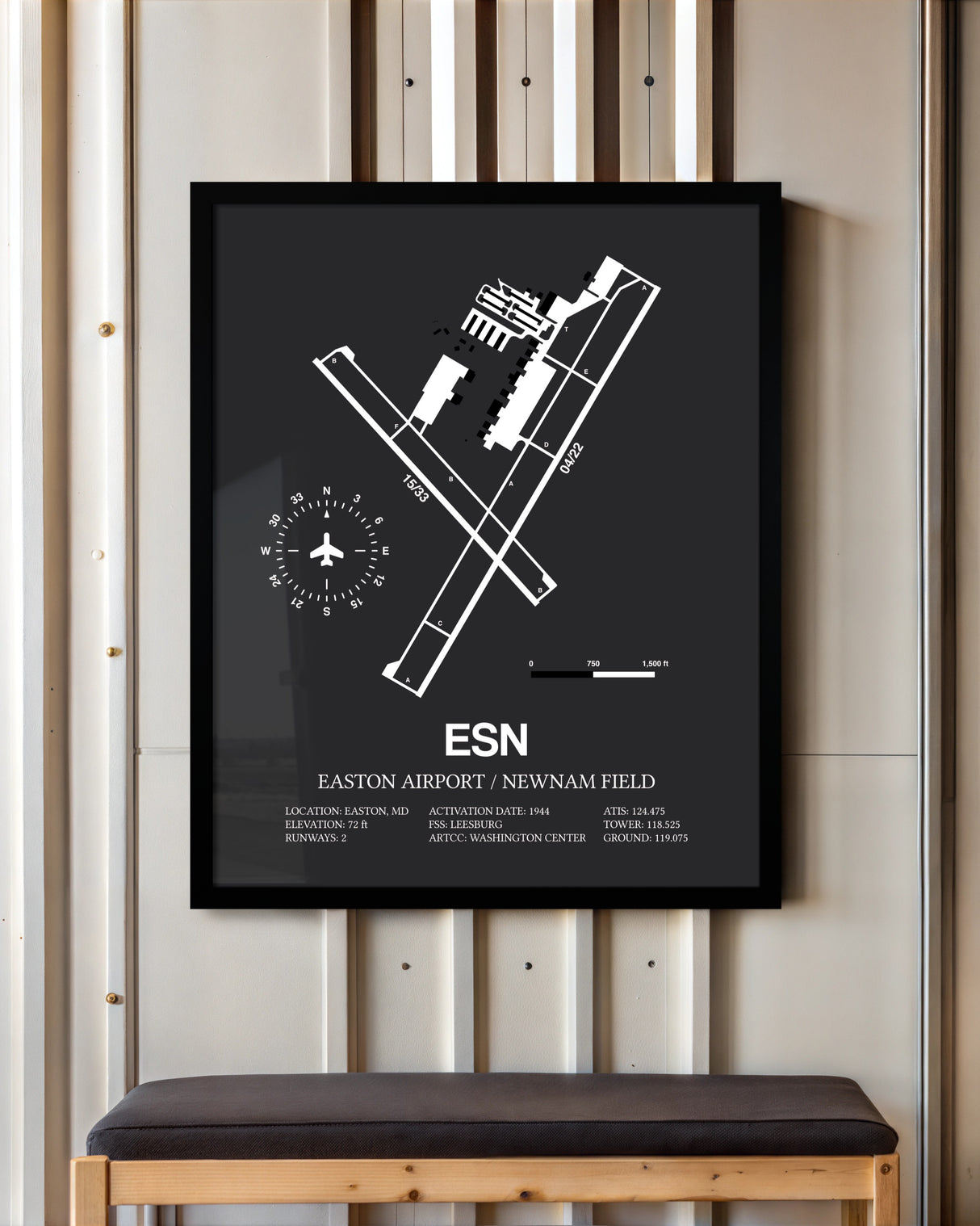 Frame color options for Easton Airport / Newnam Field Wall Art