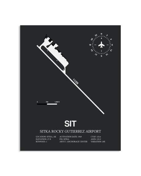 Gray Framed Sitka Rocky Gutierrez Airport layout wall art poster