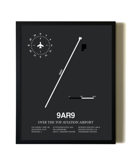 Unframed Over the Top Aviation Airport map print poster