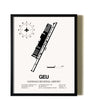Framed Glendale Regional Airport wall art poster in black frame