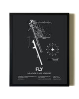 Unframed Meadow Lake Airport map print poster