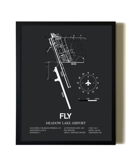 Unframed Meadow Lake Airport map print poster