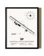 Framed Rockingham County NC Shiloh Airport wall art poster in black frame