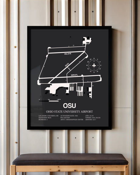 Frame color options for Ohio State University Airport Wall Art