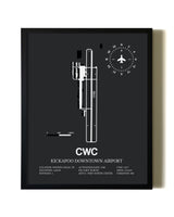 Unframed Kickapoo Downtown Airport map print poster