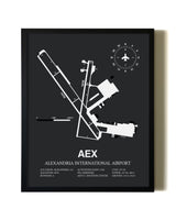 Unframed Alexandria International Airport map print poster
