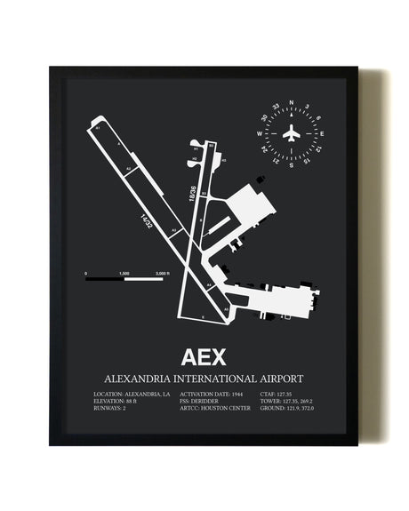 Unframed Alexandria International Airport map print poster