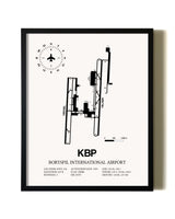 Framed Boryspil International Airport wall art poster in black frame