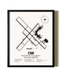 Framed University of Illinois / Willard Airport wall art poster in black frame