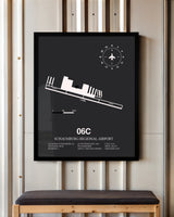 Frame color options for Schaumburg Regional Airport Wall Art