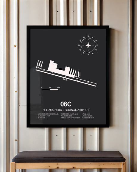 Frame color options for Schaumburg Regional Airport Wall Art