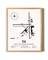 Space Coast Regional Airport framed print in natural wood frame