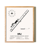 Harnett Regional Jetport Airport framed print in natural wood frame