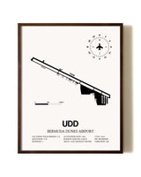 Bermuda Dunes Airport aviation print in walnut frame