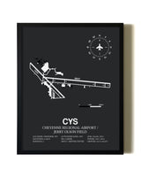 Unframed Cheyenne Regional Airport / Jerry Olson Field map print poster