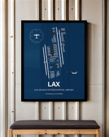 LAX Airport Map, Los Angeles International Airport, Color Print