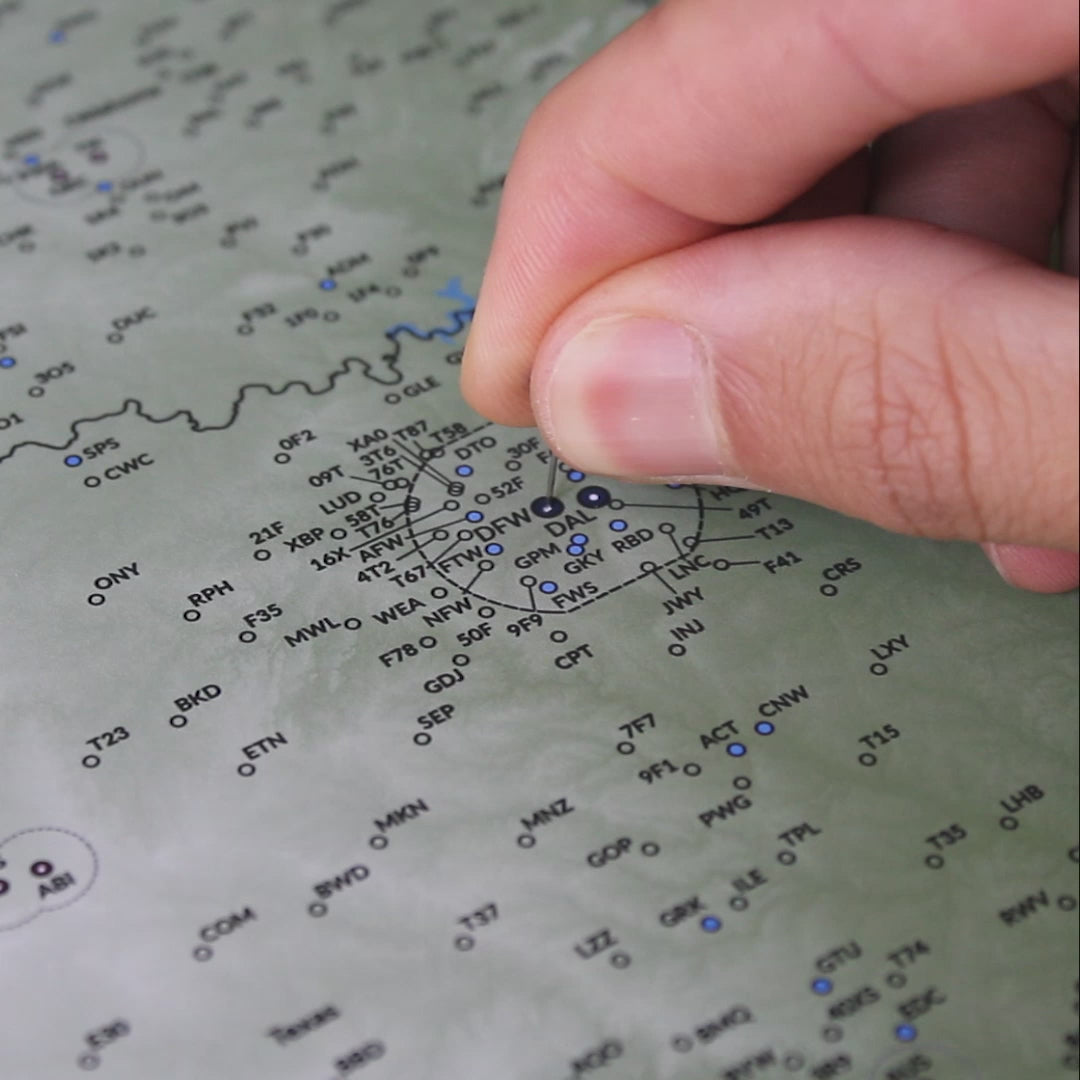 United States Airports Push Pin Map